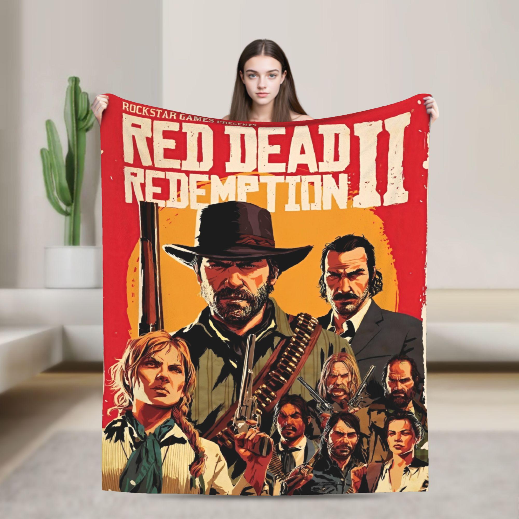 

Red Dead Redemption 2 Blanket Picnic Flannel Bedding Throws For Couch Bed Warm Soft Custom Quality Bedspread Birthday Gift 30x40in