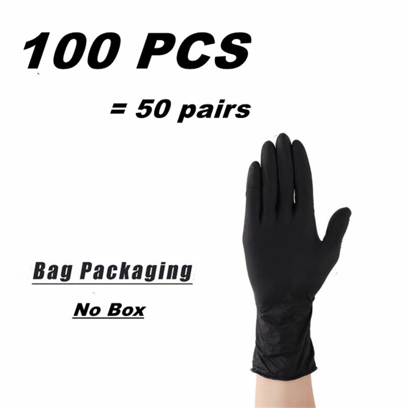 Black Nitrile Gloves Disposable 4mil Non-Sterile Textured Kitchen Gloves for Household Cleaning Industrial Esthetician Hair Dye