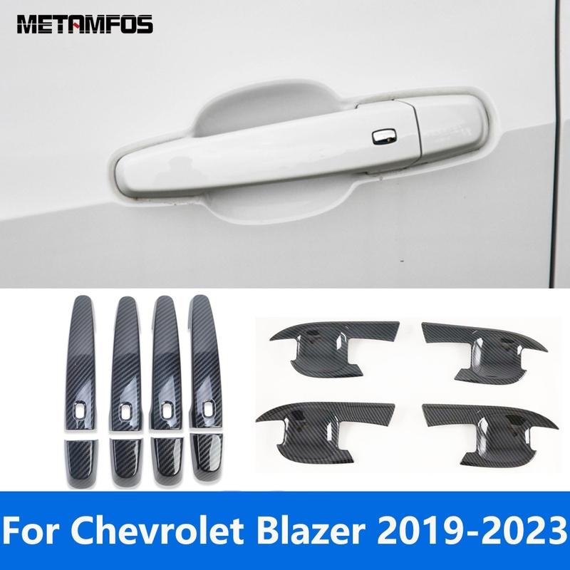 Side Door Handle Bowl Cover Trim For Chevrolet Blazer Carbon Fiber Protector Exterior Car Accessories