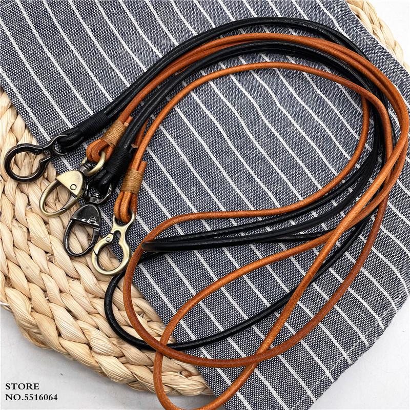 Genuine Leather Keychain Lanyards for Keys Mobile Phone Accessories Keyring Lanyard Credential Holder Gifts Cowhide Strap