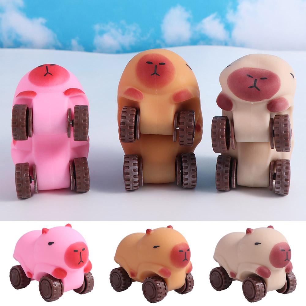 With Wheel Capybara Fidget Toy High Elasticity Cute Pinch Toy Capybara Squeeze Toy  Practical Jokes