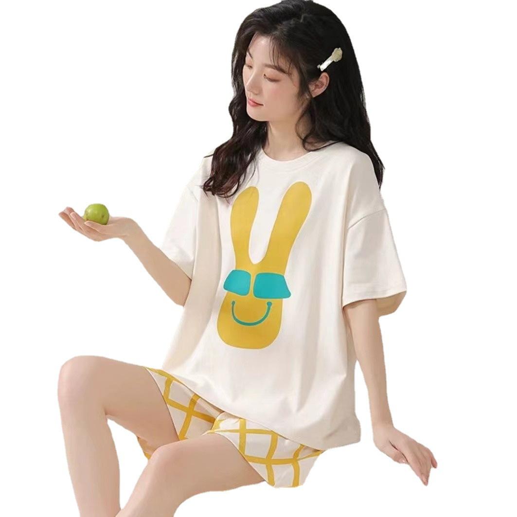 

Летняя женская пижама, комплект домашней одежды, пижама больших размеров, женские летние шорты с коротким рукавом, подростковая студенческая пижама, домашняя одежда 5XL