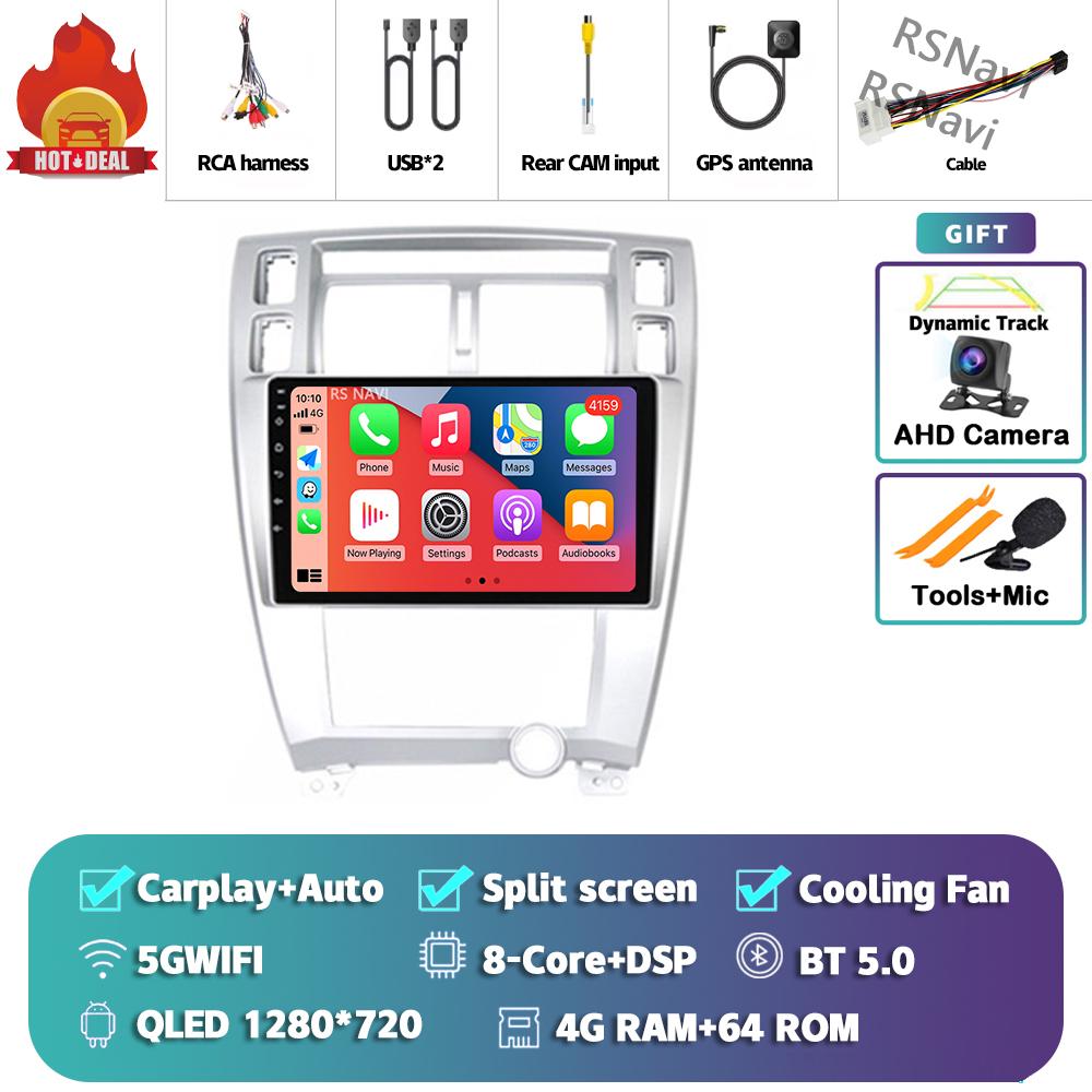 Android 14 Car Radio For Hyundai Tucson 2004 - 2009 Player Multimedia GPS Navigation Stereo CarPlay Auto Video Head Unit DSP DVD