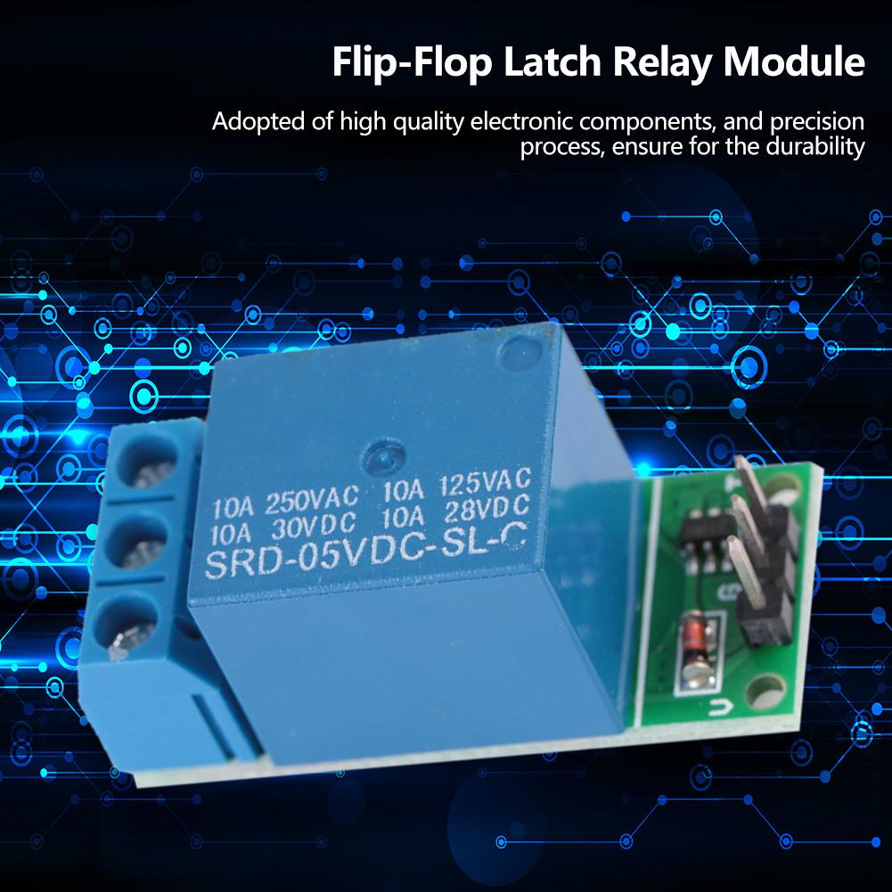 1 CH DC5V Flip Flop Latch Relay Module Bistable Self Locking Switch Low Pulse Trigger Board