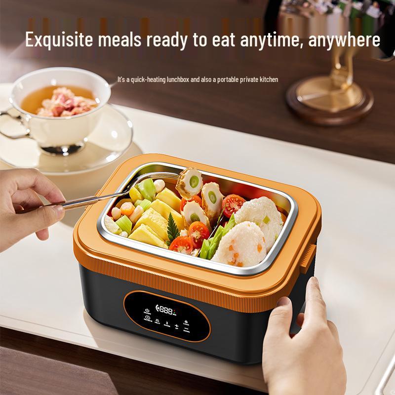 Self-Heating Insulated Wireless Lunch Box - Stainless Steel for Students & Office Workers