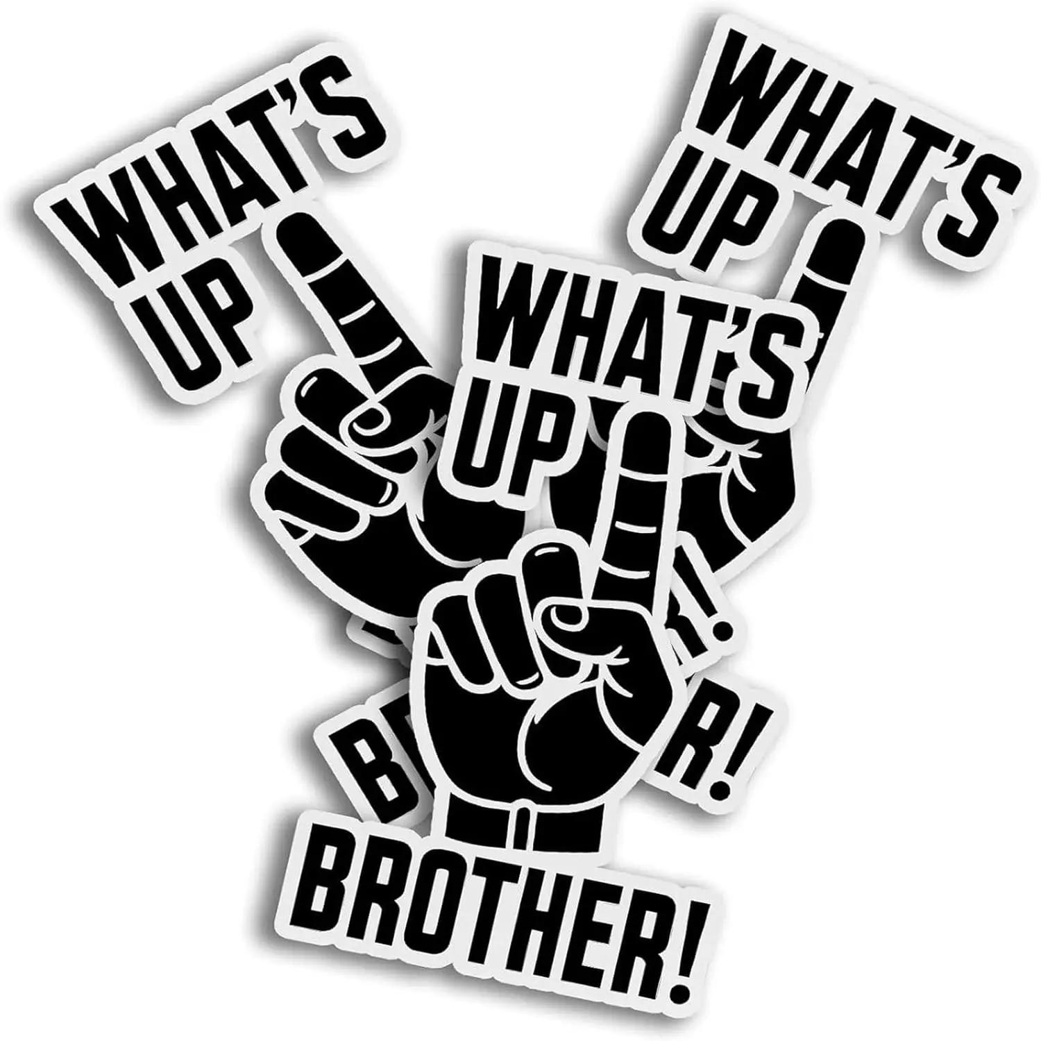 

5 шт. паз на наушниках Whats up Brother, наклейка-наклейка для стакана, кружки, чашки, ноутбука, телефонов, шлемов, касок и автомобиля 5pcs