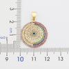 Nidin New Design Turkish Evil Eye Round Pendant Trendy Girs Zircon Lucky Jewelry Colorful Necklace Best Birthday Party Gifts