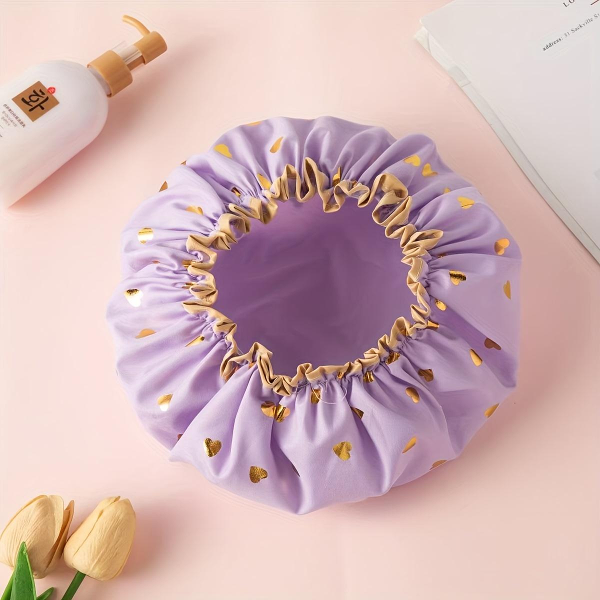 

High Quality Double Layer Bath Cap, Reusable Women s Shower Cap, Elastic Bathing Hat Dual Layer Shower Hair Cap