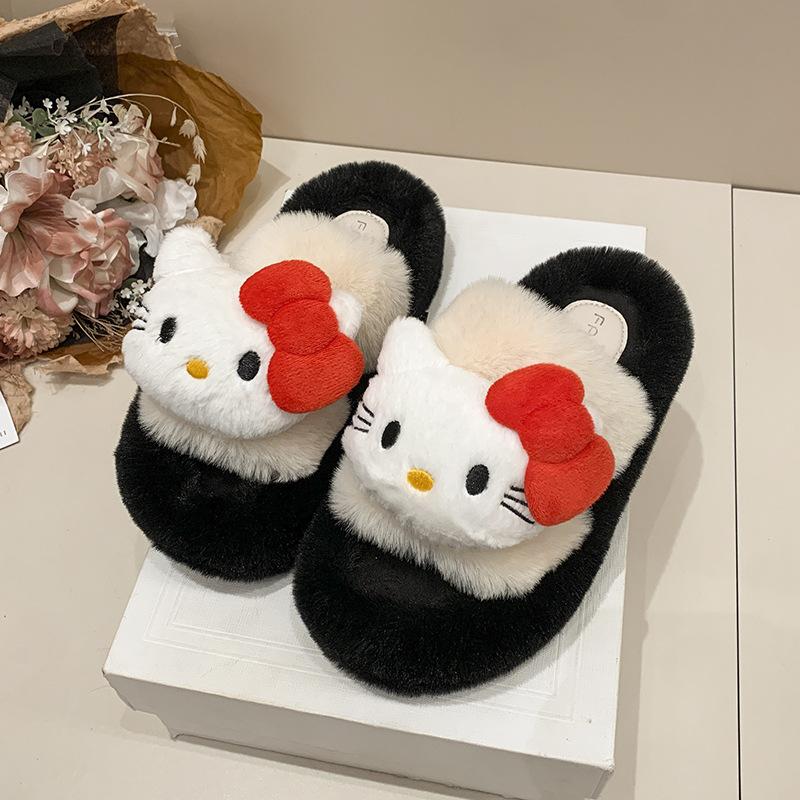 Cute Cartoon Soft Bottom Fluffy Drag Girl 2025 Autumn and Winter New Girl Soft Heart Cute Comfortable Cotton Slippers