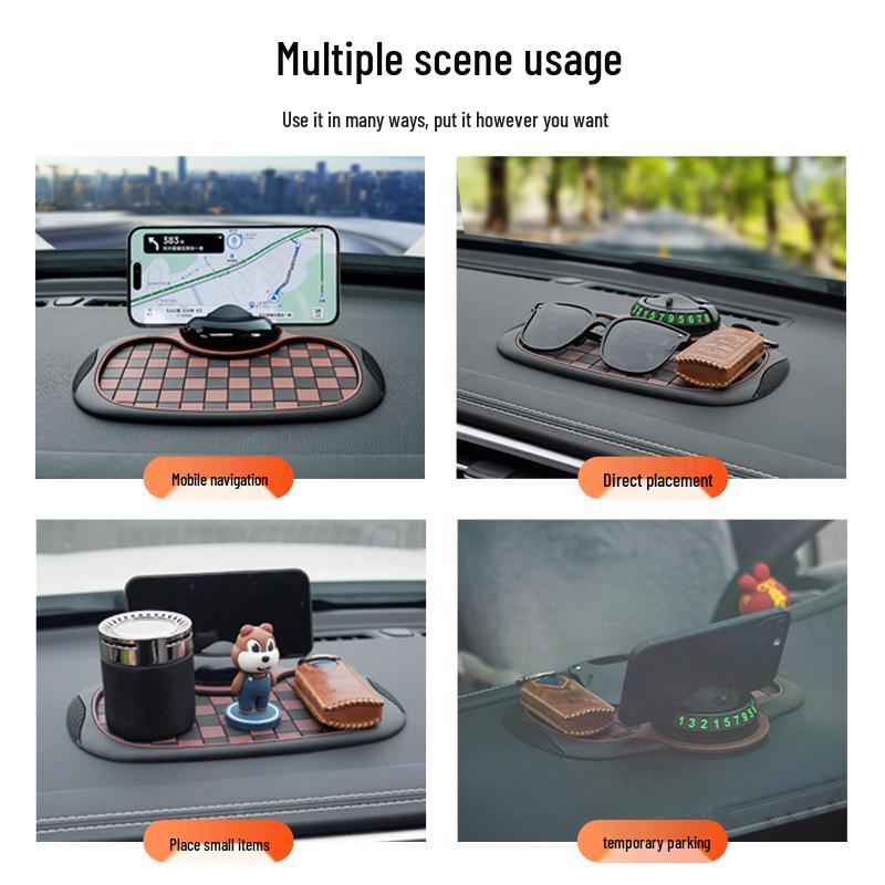 Multifunctional Anti-slip Pad & Mobile Holder with Parking Number Plate