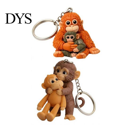 Monkey Keychain 1/2Pcs Pendant Plush Charm Key Chain Everyday Use Keys Backpack Purse Car Bag Decoration Mini Accessory Print