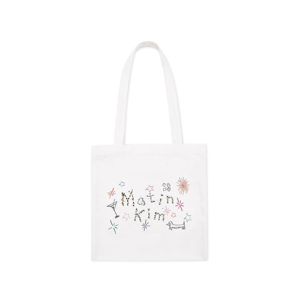 Matin Kim × Daniel Oh Artist Project Eco Bag — Cotton Tote with Painting Artwork Print | Korean Designer Collaboration | White / Black