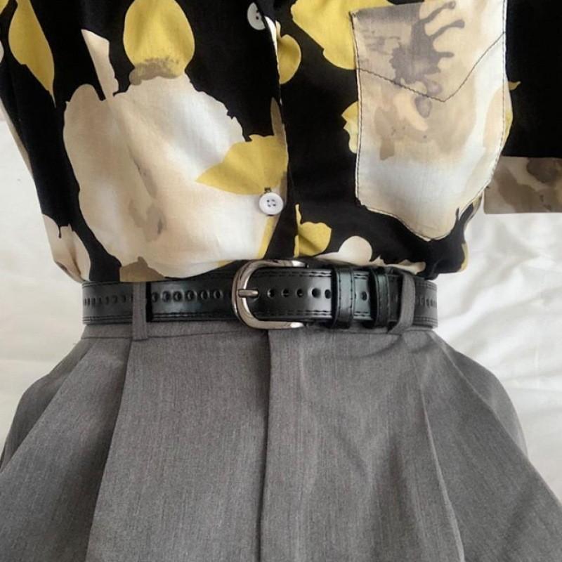 Trendy Black Versatile Pu Belt For Women Great For Casual And Formal Attire