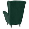 Vidaxl Armchair with Footrest, Dark Green, Upholstered In Velvet