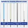 2pcs Silicone Straw Brushes, 6mm+8mm Reble Hanging Straw Cleaner Brush Extra Long Straw Cleaning Brush Bendable Crevice Brush Pipe Cleaners for Glass