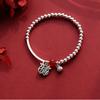 Silver bead blessing character natal cow bracelet female niche design light luxury retro exquisite advanced new