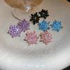 Luxury Shiny Pink Zircon Flower Stud Earrings for Women Exquisite Elegant Temperament Earrings Wedding Party Jewelry Gift