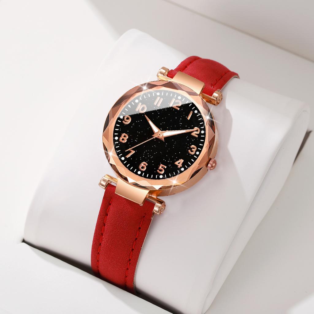 Modny Zegarek Kwarcowy Damski z Arabską Tarczą Casualowy Skórzany Pasek Zegarki na Rękę dla Pań Zegar Reloj Mujer