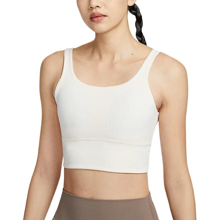 

Nike Zenvy Rib Fashion Универсальное Быстросохнущее Однотонное Спортивное Белье Женское белье Парусиново-белый HF1543133 S