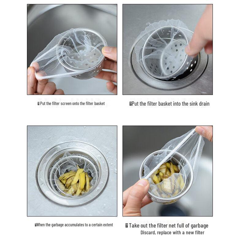 ZISIZ Kitchen Sink Drain Strainer Mesh Bag