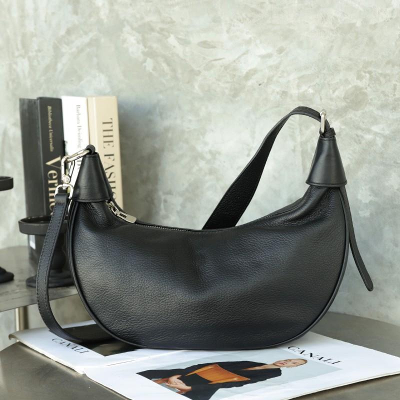 Bag First-layer Cowhide High-quality Niche Casual Croissant Genuine Leather Women's Large-capacity Cross-arm Dumpling
