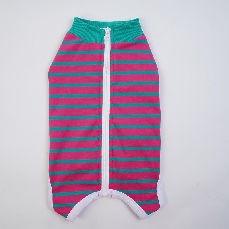 Dog Clothes, Thin Belly Protection Vest, Belly Anti-cool Free Striped Shirt, Back Buttons, Female Dog Sterilization and Weaning