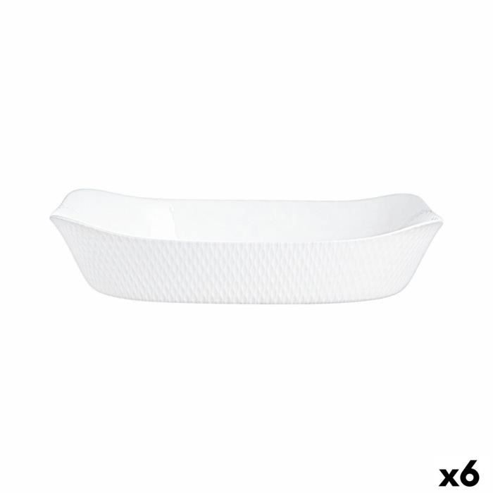 Zapékací mísa Luminarc Smart Cuisine Bílá sklo 34 x 25 cm (6 Jednoty)