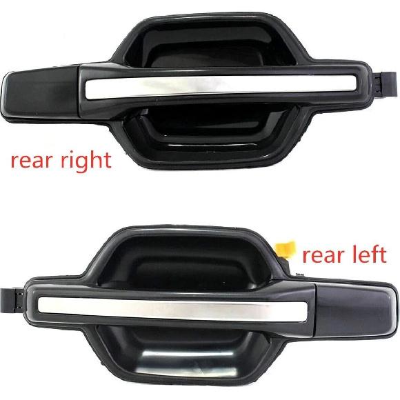 Exterior Door Handle Set Exterior Outside Door Handle/Fit for Mitsubishi Montero 2001-2006 Pajero 1999 5716A359XA MR970425 Chrome Black(Front Left