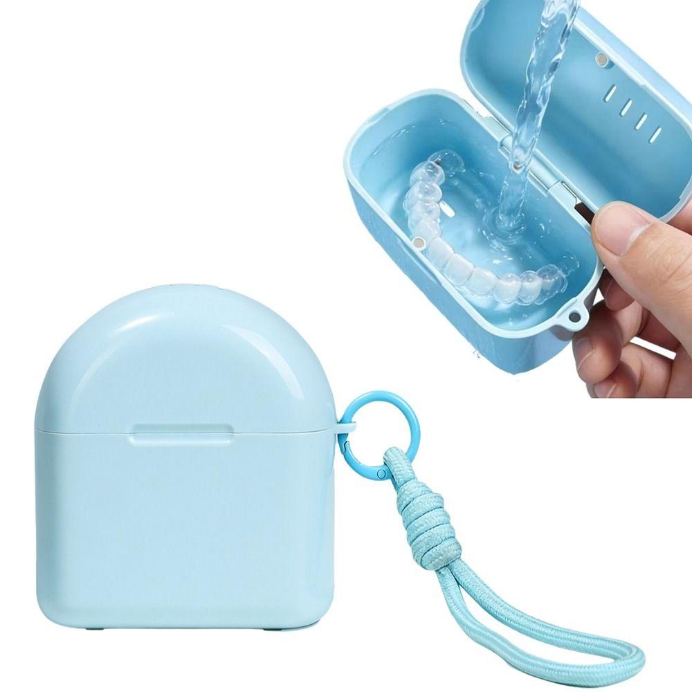 Protective Denture Storage Box Reusable False Teeth Holder Denture Soaking Cup Journey Use