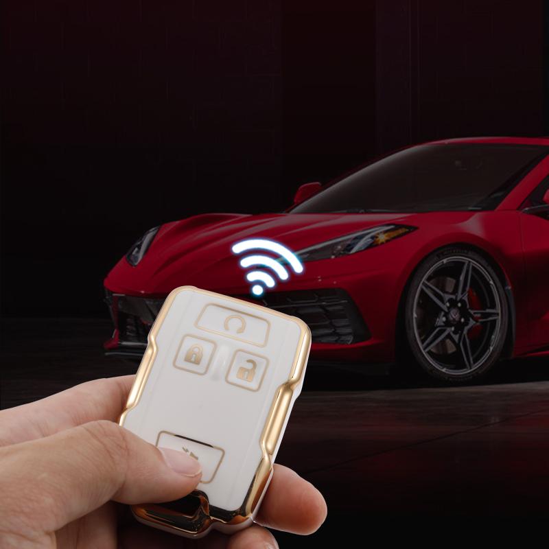 TPU Bil Smart Nyckelfodral Skydd Skal Fob För Chevrolet Chevy För GMC Sierra 3500HD Canyon Colorado LT Silverado Nyckellös Skydd