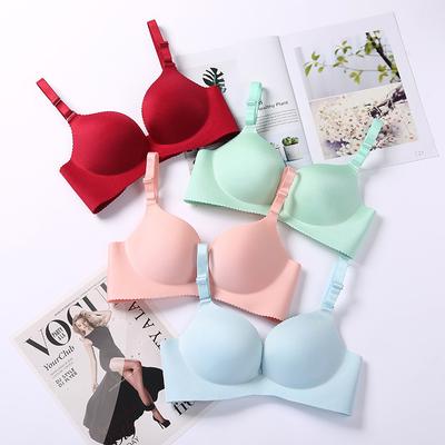 BC Cup Bra Thin Section Without Steel Ring Small Breasts Women's Underwear Gathered Adjustable Bra One-piece Non-marking Bra