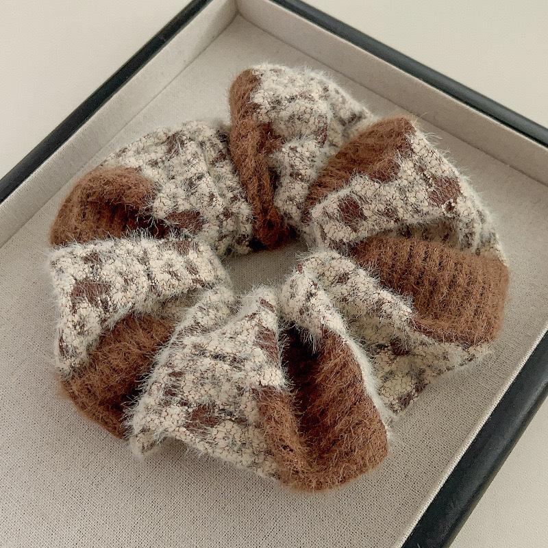 2pcs Autumn and Winter New Double Knitted Large Intestine Hairband French Retro High End Hairstring Accessories