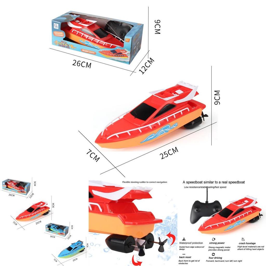 Lancha de Alta Velocidade com Controle Remoto Sem Fio, Brinquedo de Barco Aquático, Presente para Crianças para Desenvolvimento Intelectual e Coordenação Mão-Olho
