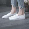 Women's Summer White Breathable Leather Slip-On Shoes with Soft Sole