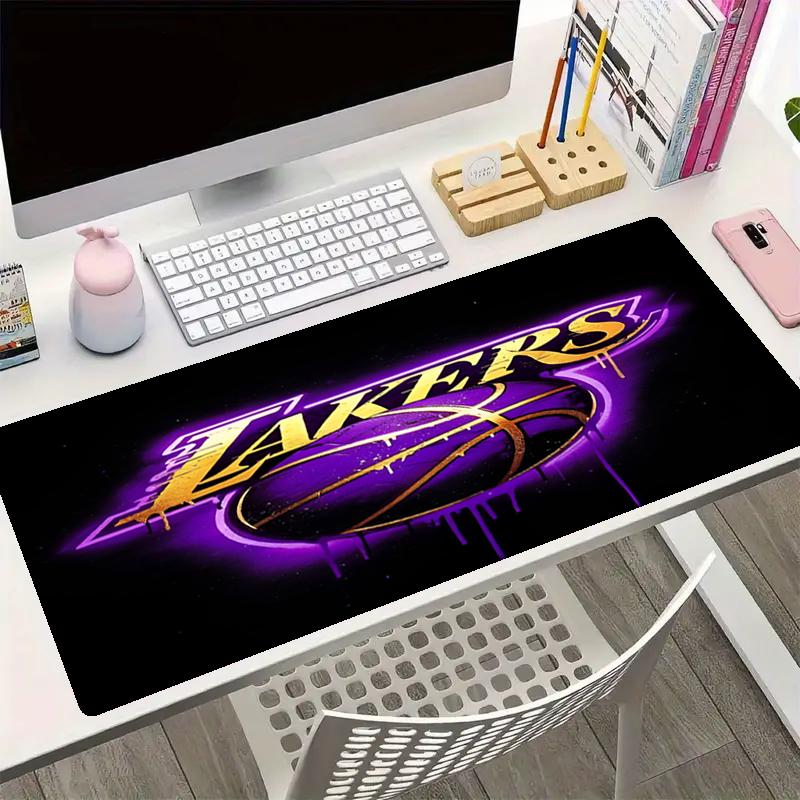 Lakers Theme Mouse Pad, Non Slip Rubber Base, Multifunctional Office & Home Decor, Perfect for Workspace Personalization.