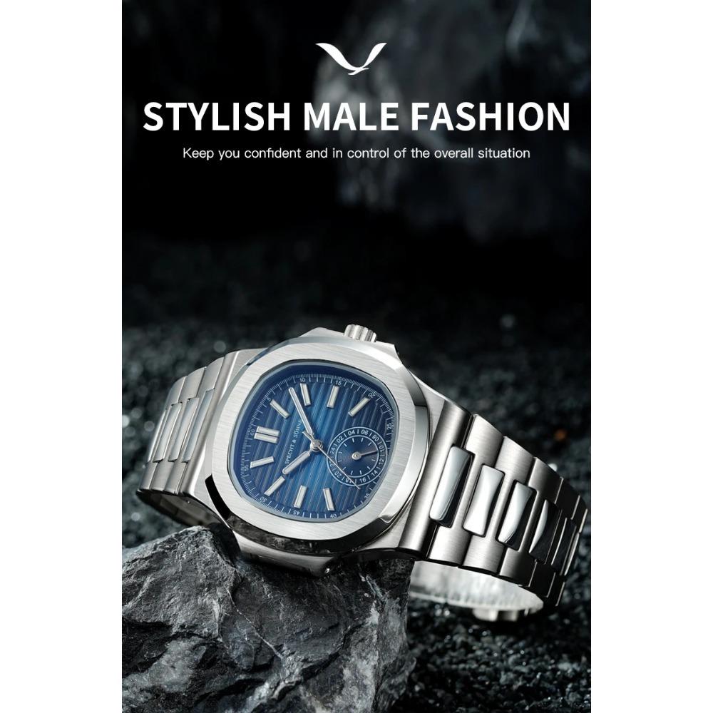 Specht & Söhne Men's Classic 5980 Watch Japan VH60 Movt Luminous AR Coating Sapphire Crystal Steel Wristwatches 50M Waterproof