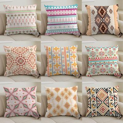 Double-sided Bohemian Print Ethnic Pillow Cover Sofa Living Room Cushion Cover Geometric Pillow Square Pillowcase