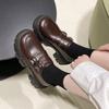Damen-Loafer im britischen Stil 2025 Frühling und Herbst neu dicker Absatz Plateau Retro-Mode kleine Mary Janes kleine Lederschuhe