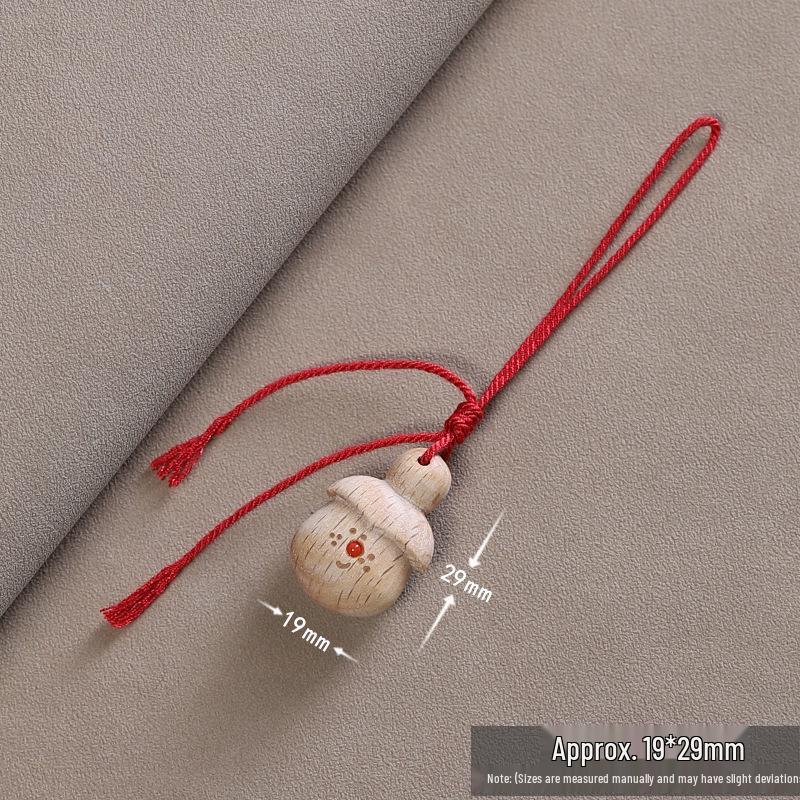 Jujube Wood Carving Bagua Ziwei Seven Star Sword & Moon Knife Keychain Hanging Ornament