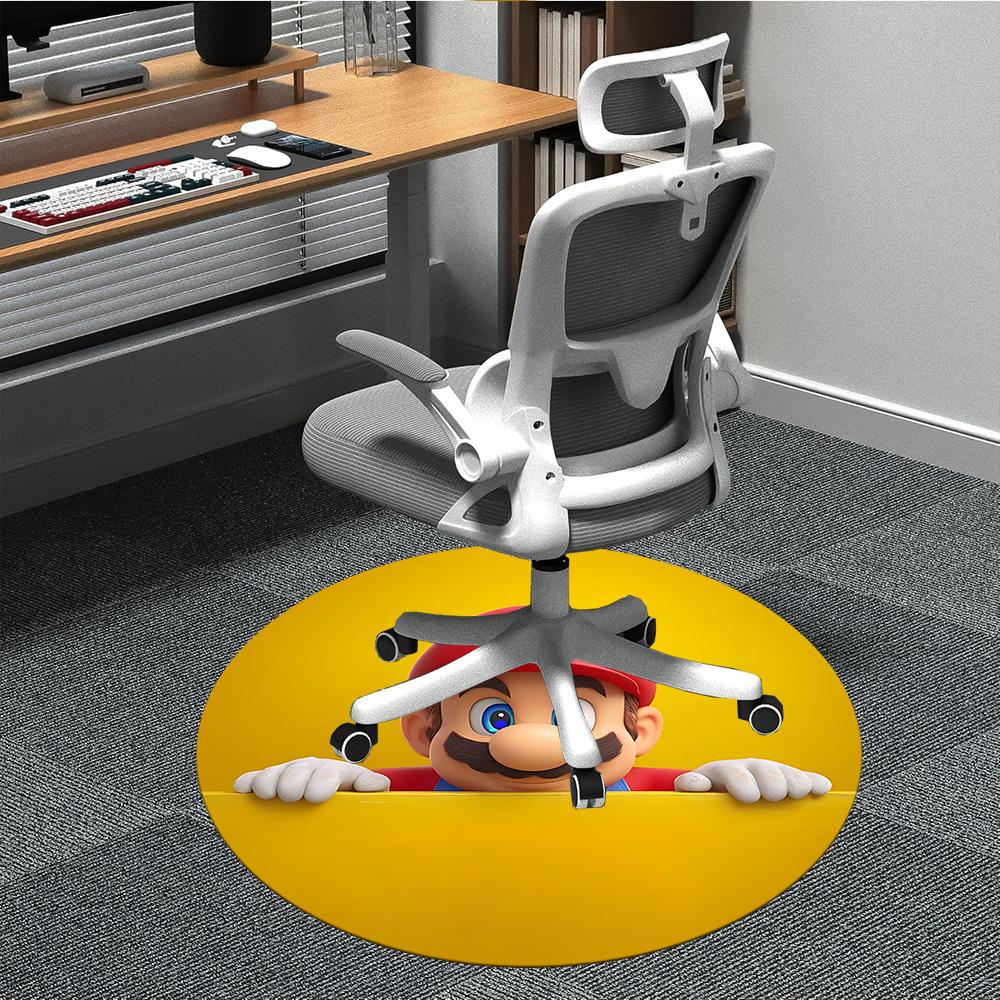 

1PC Mario Bros Office Round Area Rug, Indoor Mat Suitable For Office, Under Office Chairs Bedroom Living Room Home Decor DT1212008 80cm by 80cm