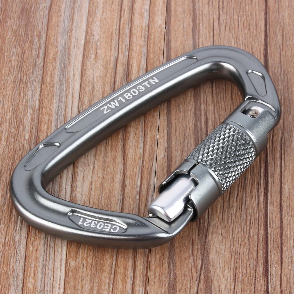 Aluminium Alloy 25KN Safety Rescue Carabiner D Buckle for Outdoor Rock Climbing