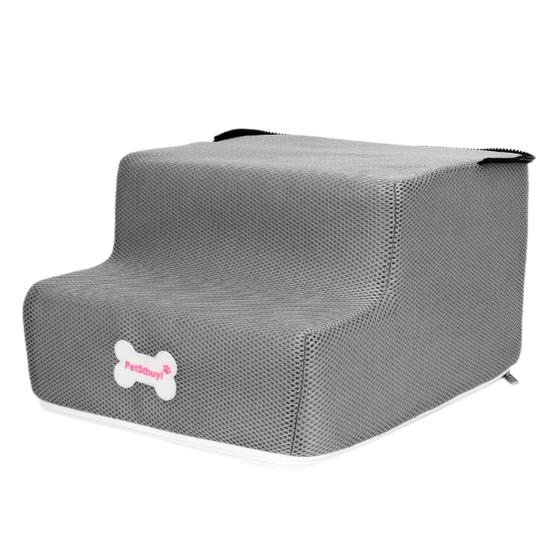 

Лестница для домашних животных Yousheng, 2 ступени, нескользящая ткань, прочный пандус для щенков Two Layers Mesh Side серый