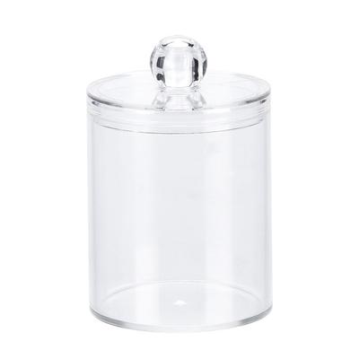 Transparent Round Cotton Bud Case Acrylic Cotton Swab Holder Storage Container Organizer
