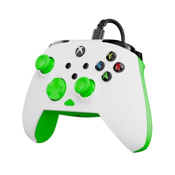 Manette De Jeu - Xbox Series X|S, Xbox One Et PC - Rematch Core - RGB - Filaire - Blanc / Vert - TURTLE BEACH