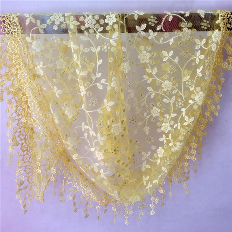 New Elegant Lace Scarf Hollow Out Embroidery Foulard Bandana Solid Color Triangular Scarf Thin Vintage Handkerchiefs Hair Woman