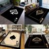 Trendy Black Ace Playing Card Carpet Pink Heart Q Rug for Living Room Decor Sofa Rug Man's Cave Game Room Bedroom Bedside Rug