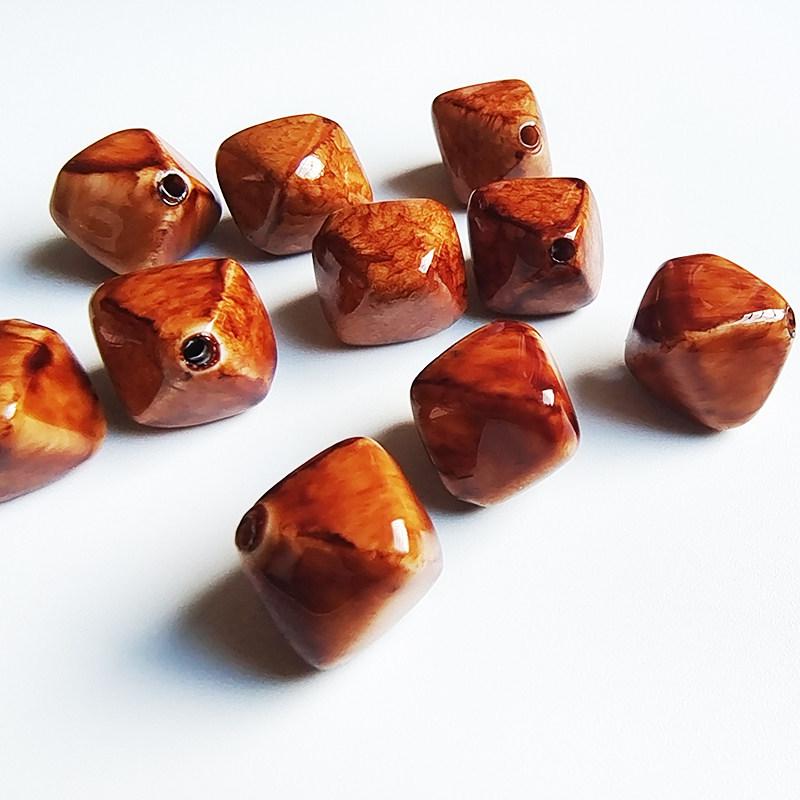 Акриловые двухцветные восьмиугольные ромбовидные бусины для изготовления украшений своими руками