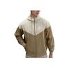 Color Block Hooded Zip-Up Long Sleeve Jacket Men Jackets Khaki DA0002-297