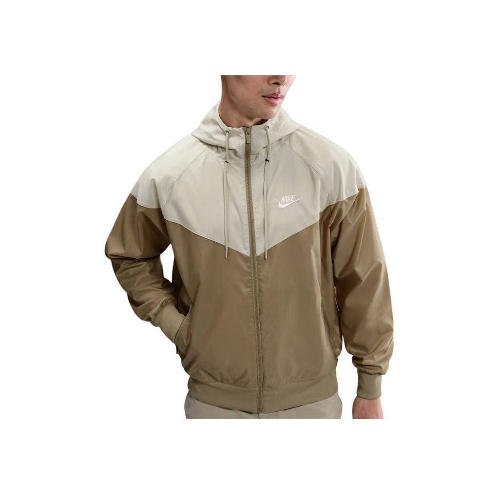 Nike Color Block Hooded Zip-Up Long Sleeve Jacket Men Jackets Khaki DA0002-297
