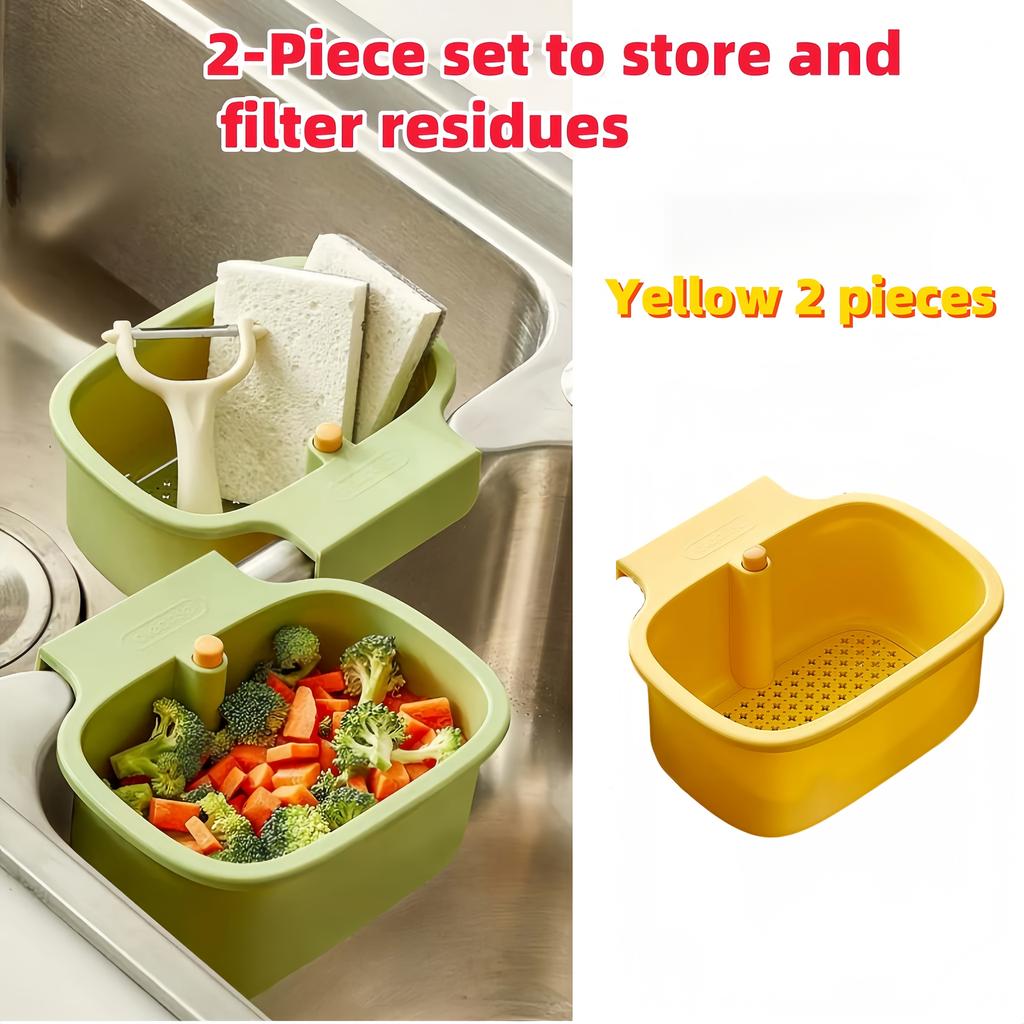 Kitchen Sink Drain Basket, Self-Cleaning Clog Prevention Mesh Filter Push Strainer for Kitchen and Bathroom - Automatic Food Waste Disposal